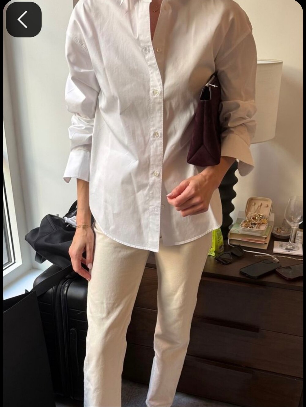 Classic Cotton White Button-Front Shirt